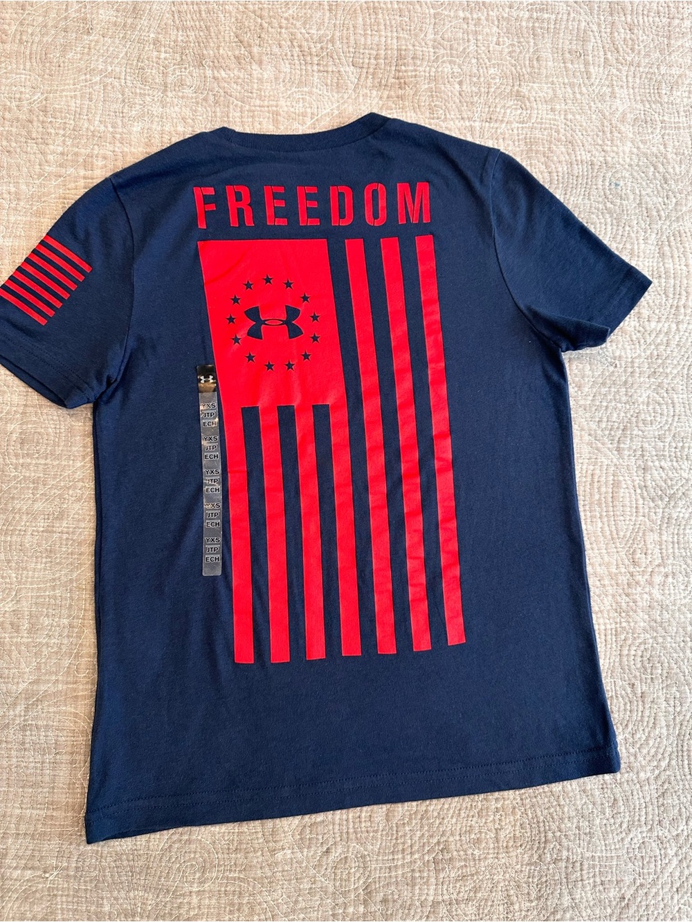 Under Armour Navy Short-Sleeve Freedom Graphic Tee with Red Print